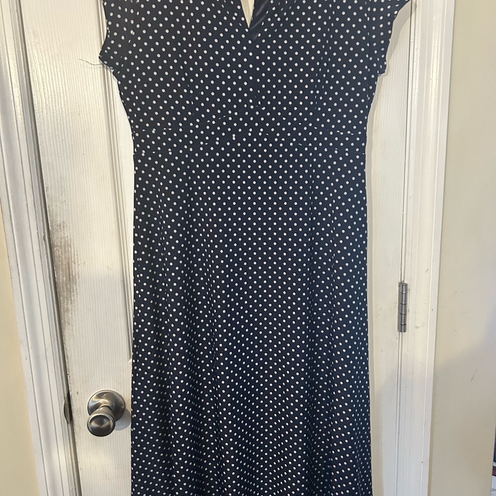 Lindy Bop Black and White Polka Dot Midi Dress